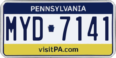 PA license plate MYD7141