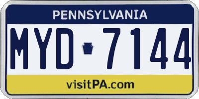 PA license plate MYD7144