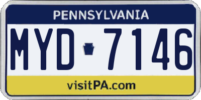 PA license plate MYD7146