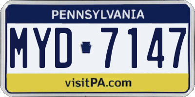 PA license plate MYD7147