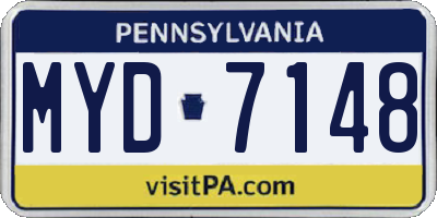 PA license plate MYD7148