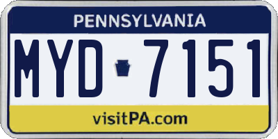 PA license plate MYD7151