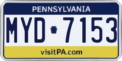 PA license plate MYD7153