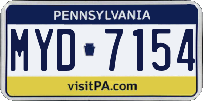 PA license plate MYD7154