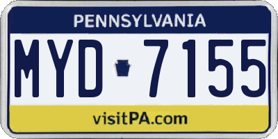 PA license plate MYD7155