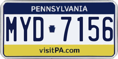 PA license plate MYD7156