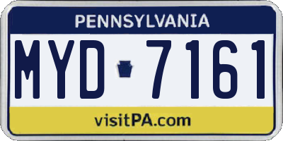PA license plate MYD7161