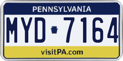 PA license plate MYD7164