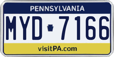 PA license plate MYD7166