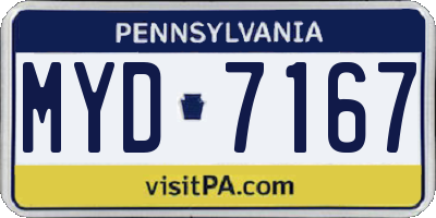 PA license plate MYD7167
