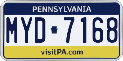 PA license plate MYD7168