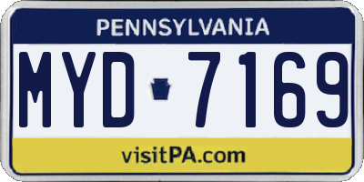 PA license plate MYD7169