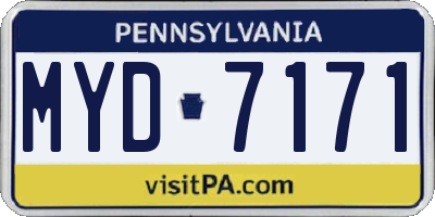 PA license plate MYD7171