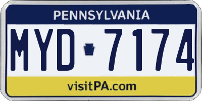 PA license plate MYD7174