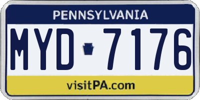 PA license plate MYD7176