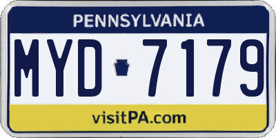 PA license plate MYD7179