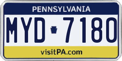 PA license plate MYD7180