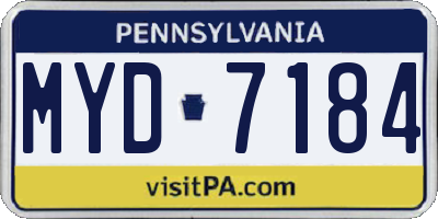 PA license plate MYD7184