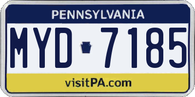 PA license plate MYD7185