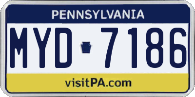 PA license plate MYD7186