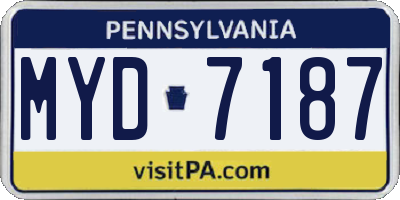 PA license plate MYD7187