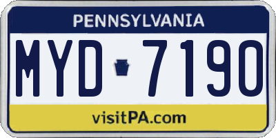 PA license plate MYD7190