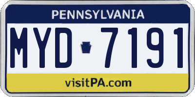 PA license plate MYD7191