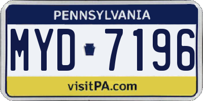PA license plate MYD7196