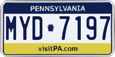 PA license plate MYD7197