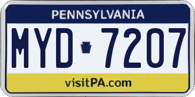 PA license plate MYD7207