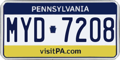PA license plate MYD7208