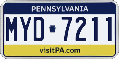 PA license plate MYD7211