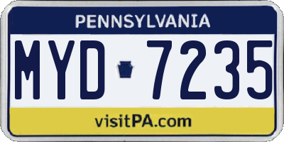 PA license plate MYD7235
