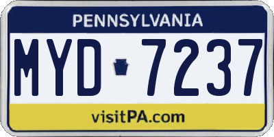 PA license plate MYD7237