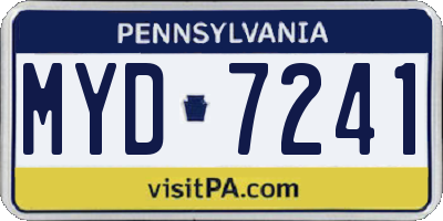 PA license plate MYD7241