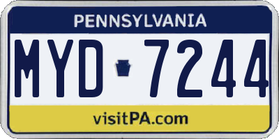 PA license plate MYD7244