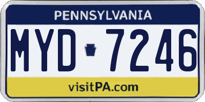 PA license plate MYD7246