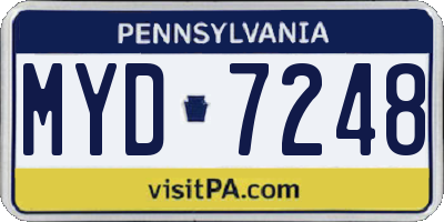 PA license plate MYD7248