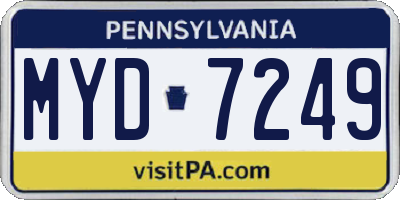 PA license plate MYD7249