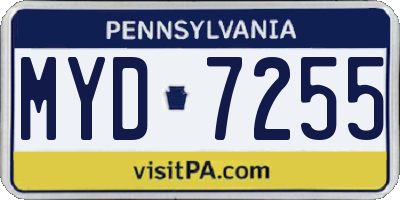 PA license plate MYD7255
