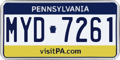 PA license plate MYD7261