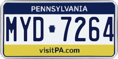 PA license plate MYD7264