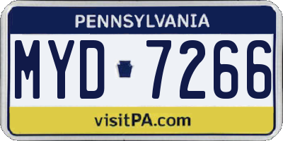 PA license plate MYD7266