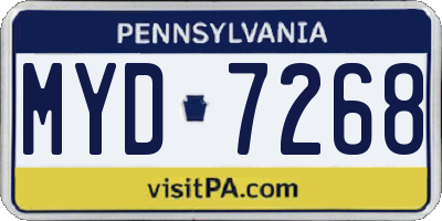 PA license plate MYD7268