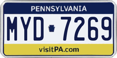PA license plate MYD7269
