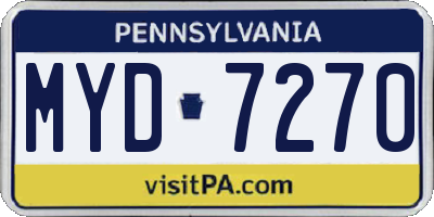 PA license plate MYD7270