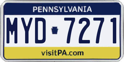PA license plate MYD7271
