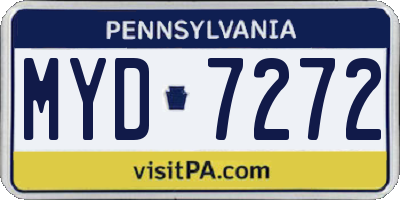 PA license plate MYD7272