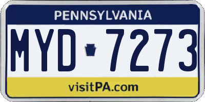PA license plate MYD7273