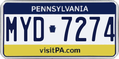 PA license plate MYD7274